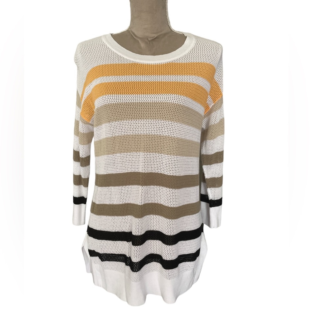TRIBAL 3/4 Sleeve Striped Sweater Size P/S